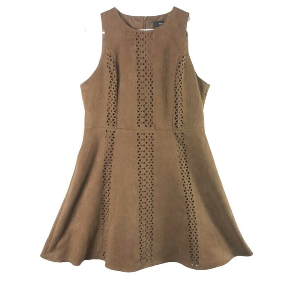 Mossimo Faux Suede Laser Cut Mini Dress L - Picture 1 of 7